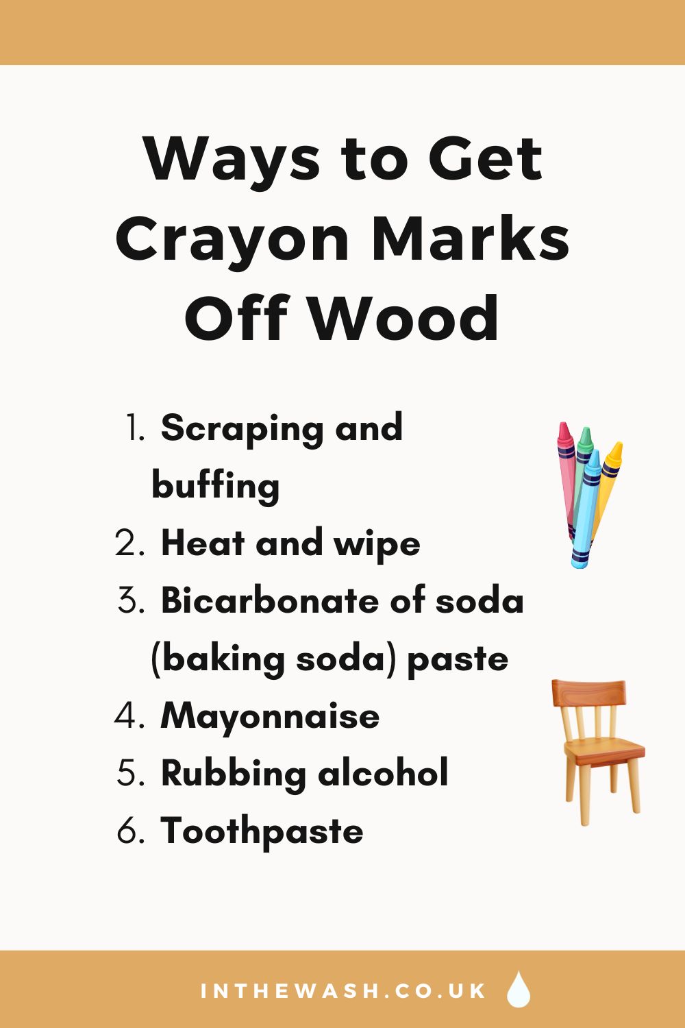 Ways to get crayon marks off wood