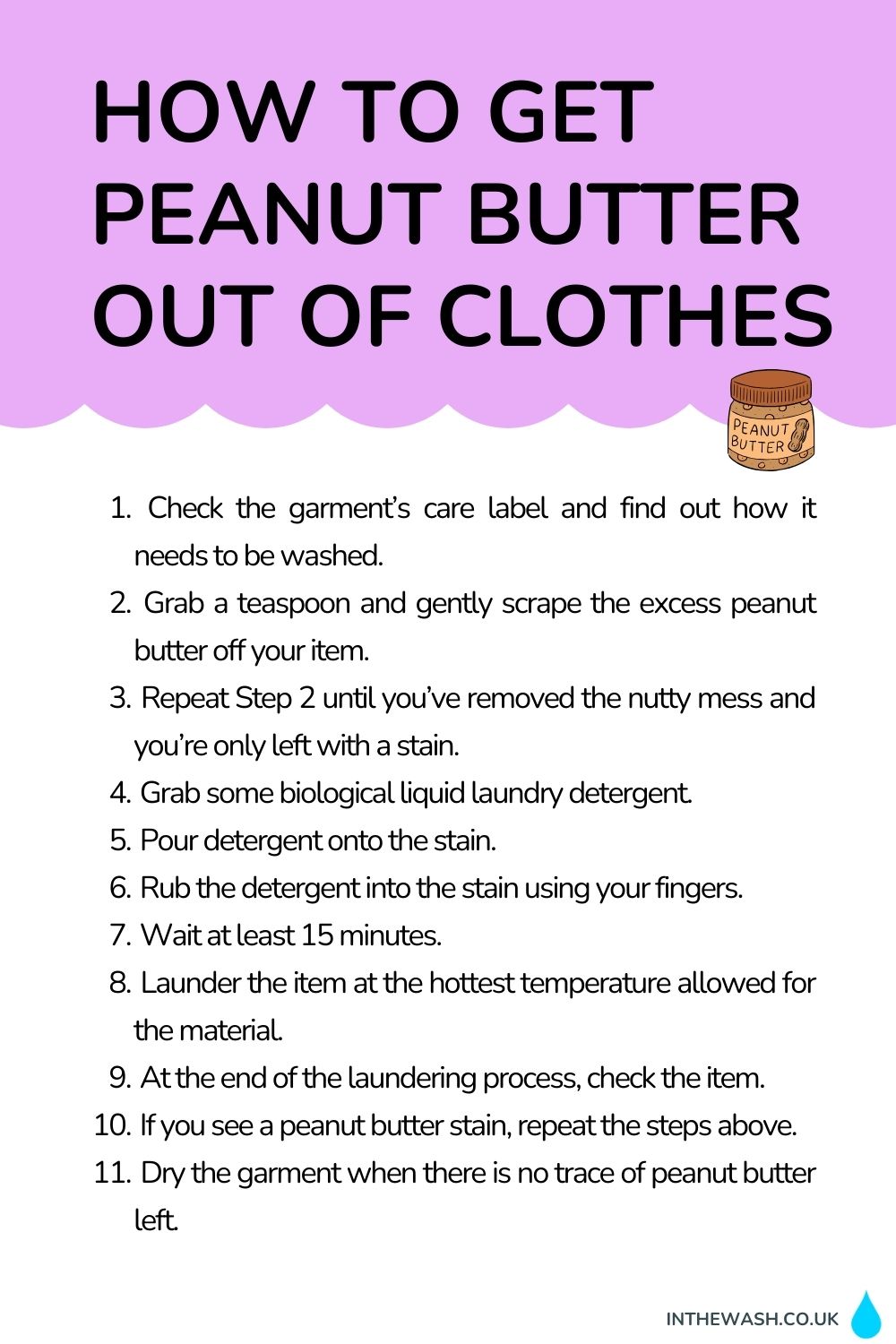 How to get peanut butter out of clothes