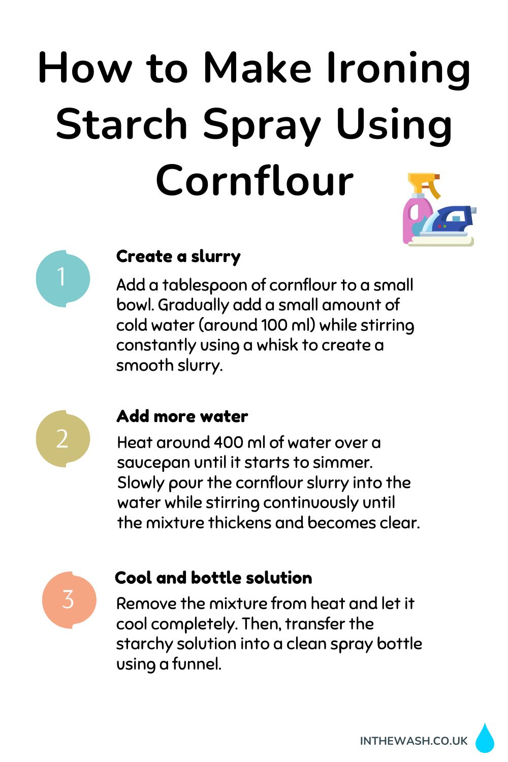 How to make ironing starch using cornflour