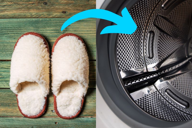 Slippers in washing machine