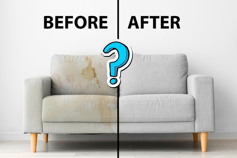 before and after of cleaning couch