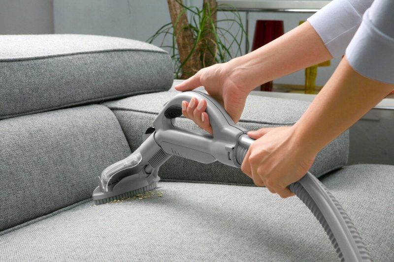 vacuum gray sofa