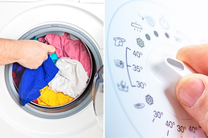 washing machine dial and clothes
