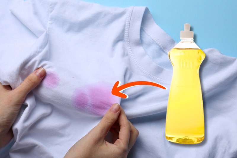 washing up liquid for purple clothes stain