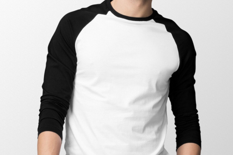 white shirt with black sleeves