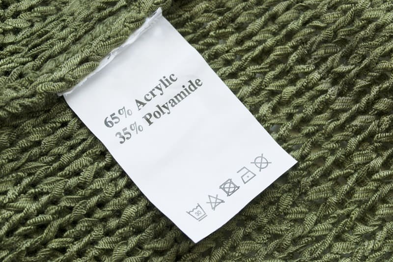 Acrylic clothing care label