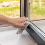 Cleaning window frame