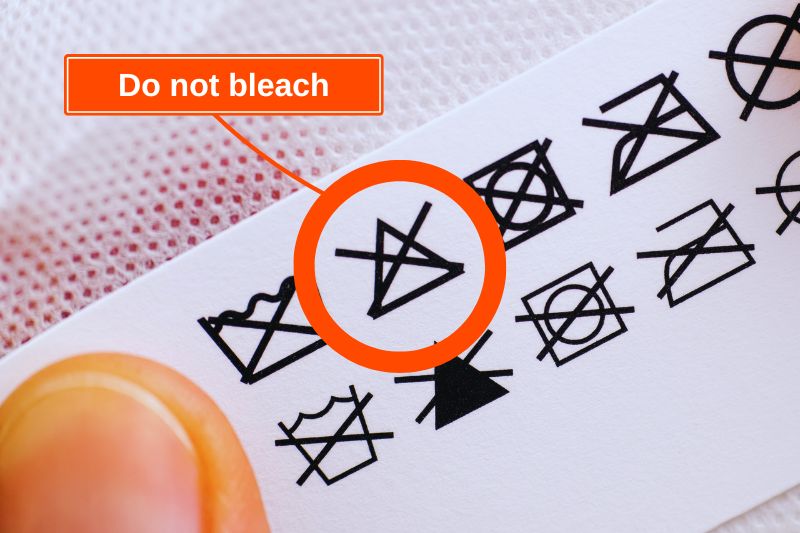 Do not bleach clothing care symbol