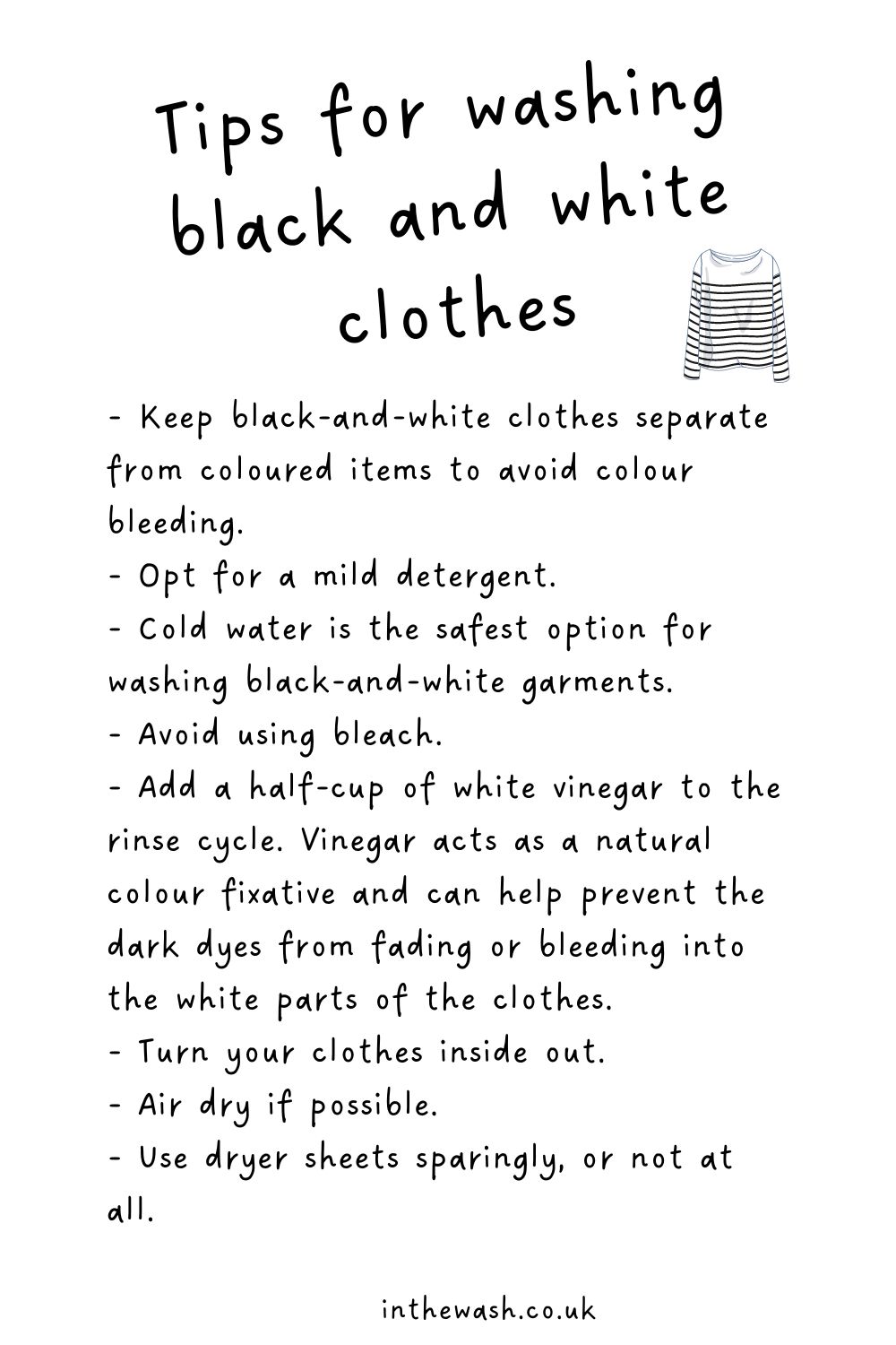 Tips for washing black and white clothes