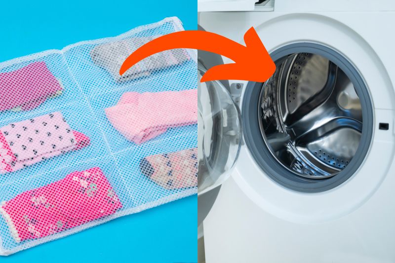 Socks in delicates bag in washing machine