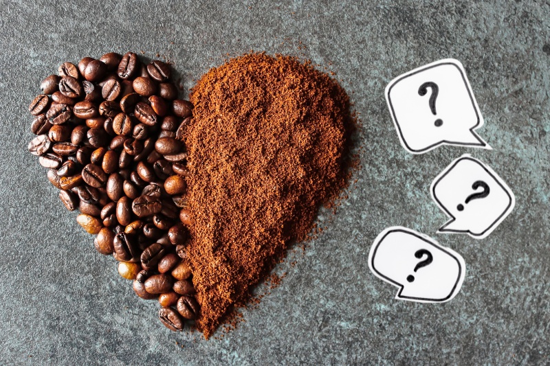 Whole coffee beans vs. pre-ground coffee