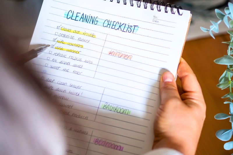checklist for cleaning