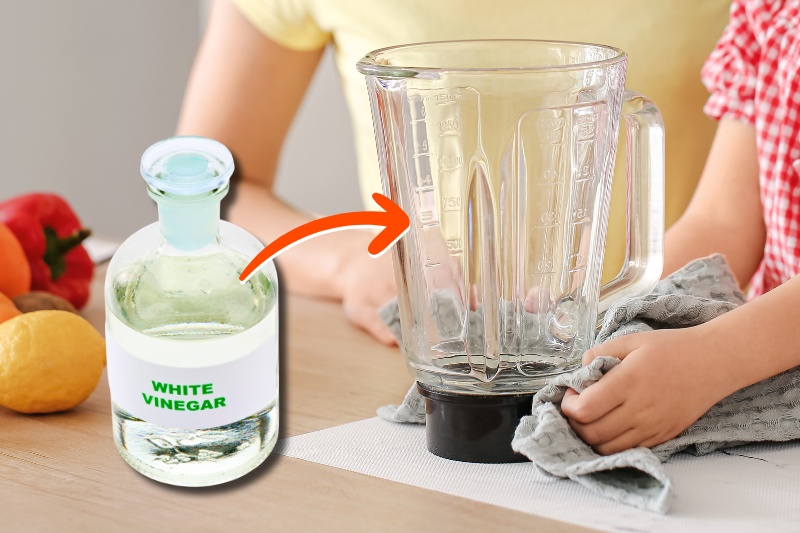 clean blender with vinegar