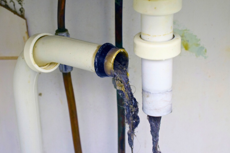 clogged sink pipe or traps