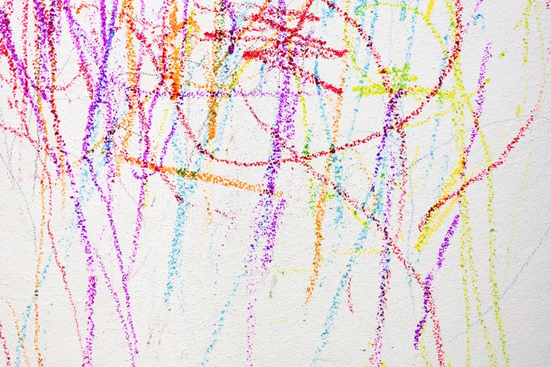 crayon marks on wall
