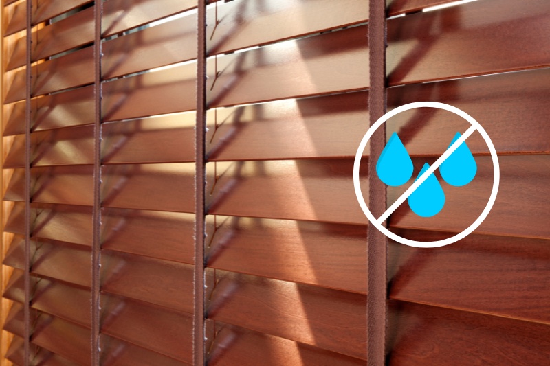 do not use water for wooden blinds