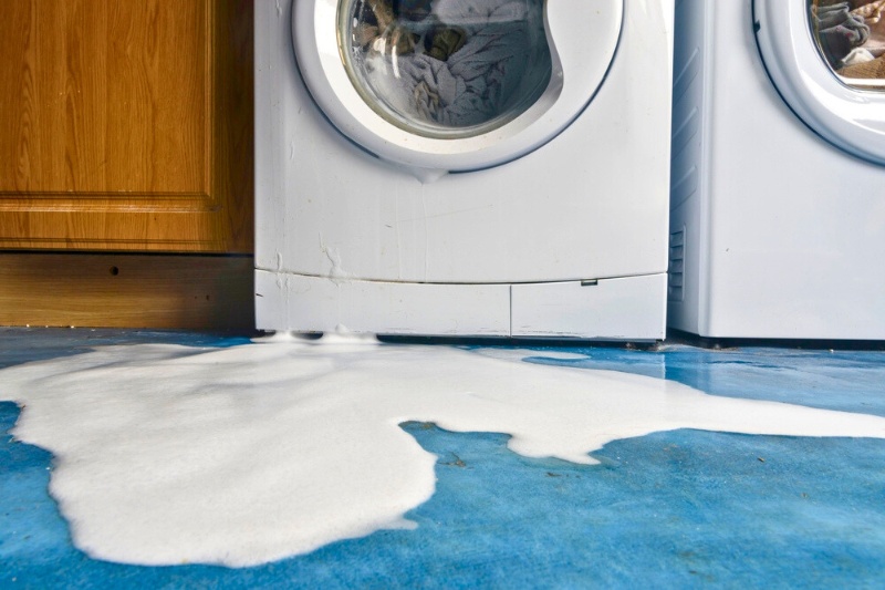 foam leaking from washing machine