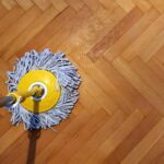 mop on wooden flooring
