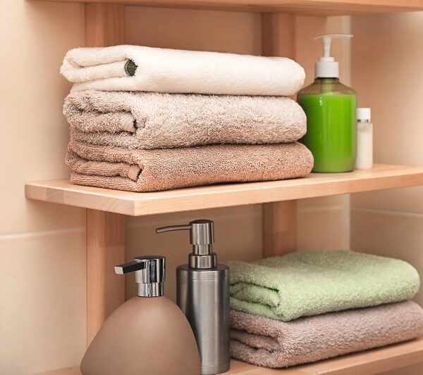 towels in the bathroom