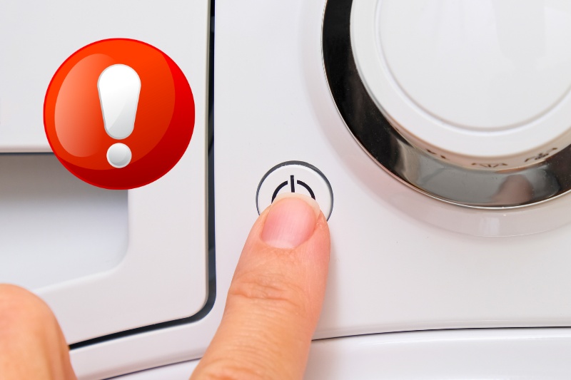 washing machine power button