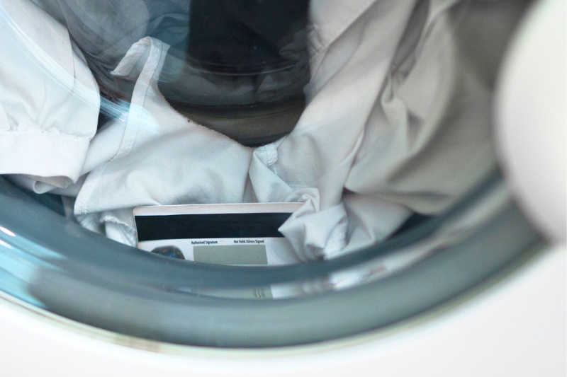washing machine with credit card inside