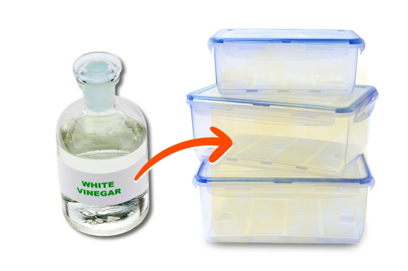 white vinegar for yellowed plastic