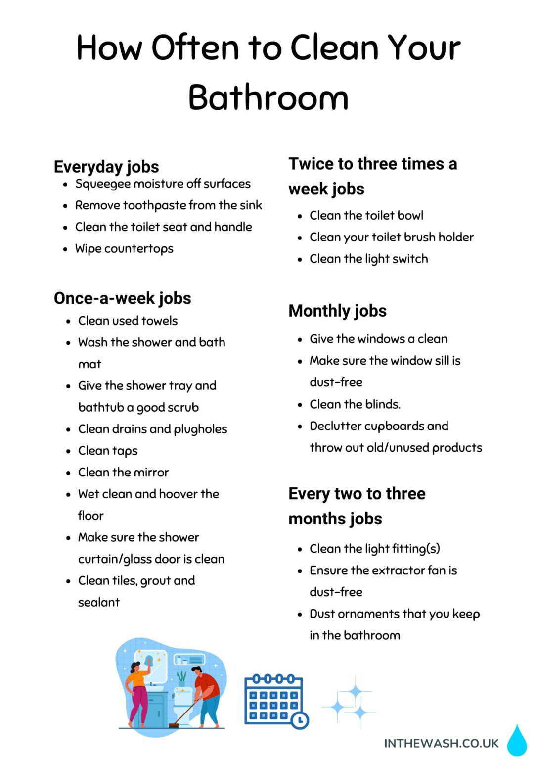 How Often To Clean How Often to Clean a Bathroom