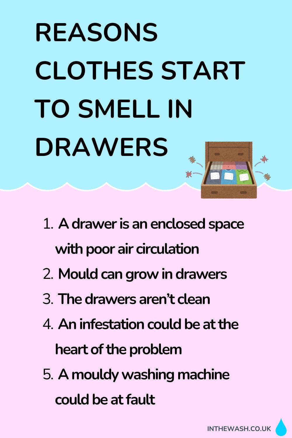 Reasons clothes start to smell musty in drawers