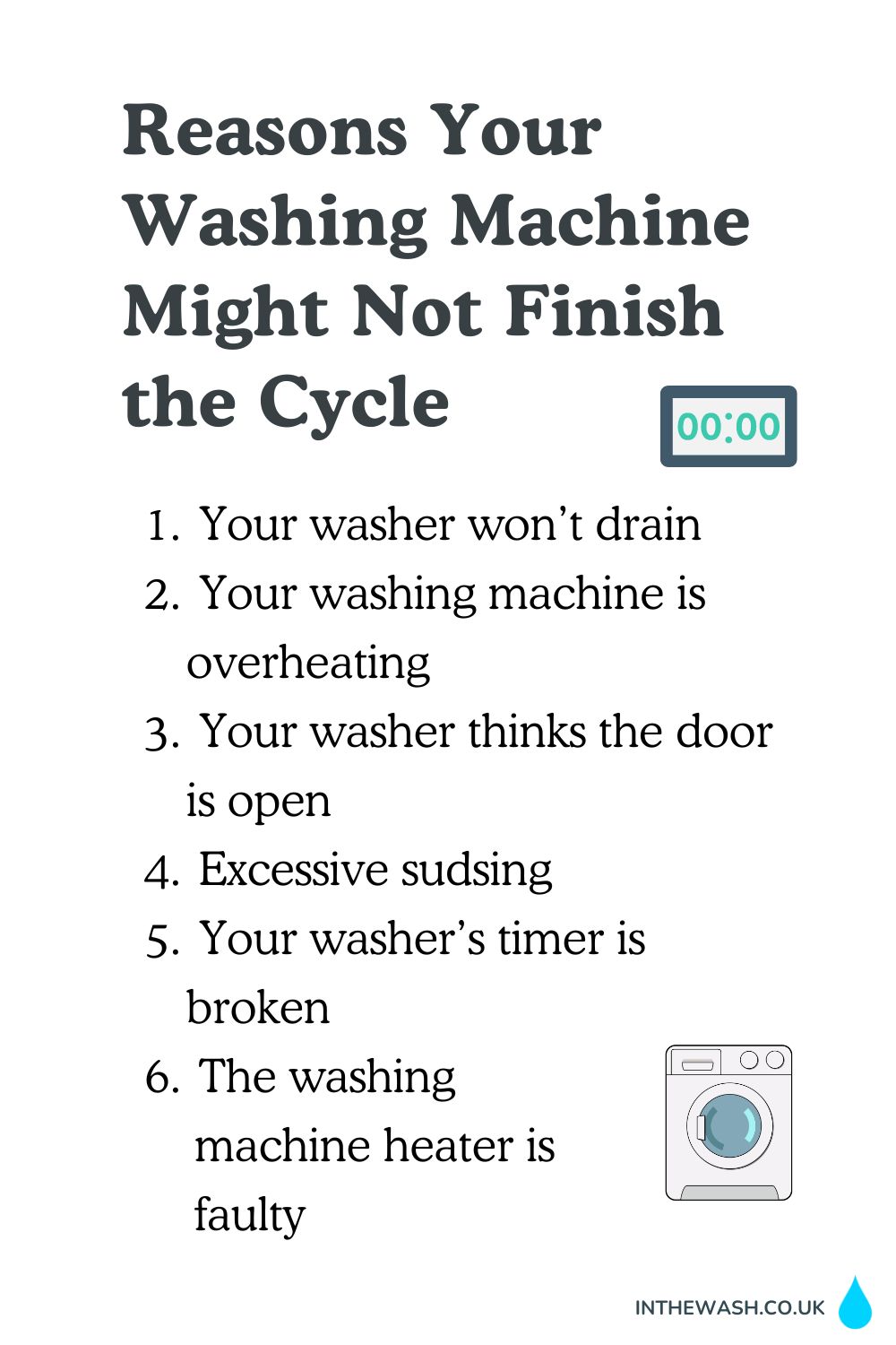 Reasons your washing machine might not finish the cycle