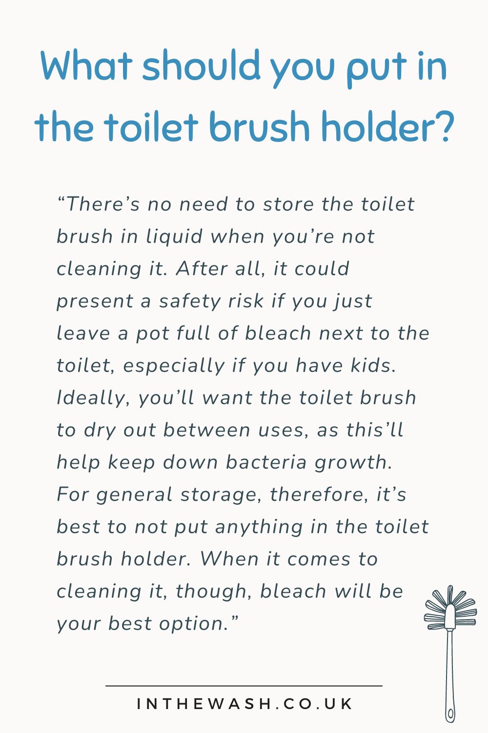 What should you put in the toilet brush holder?