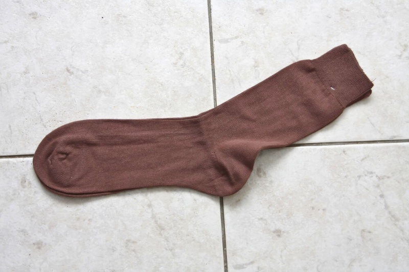 brown sock on the floor