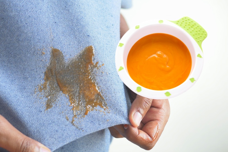 carrot puree stain on clothes
