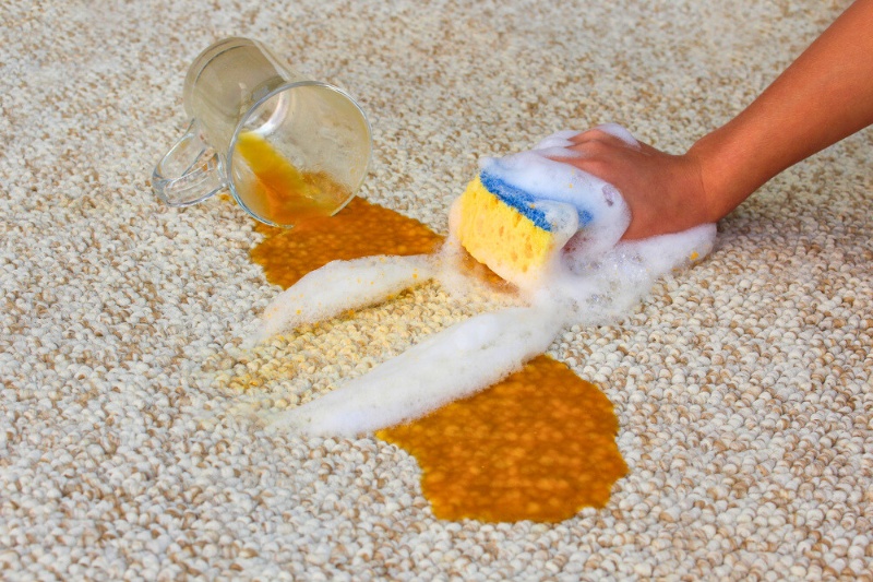 orange stain on carpet