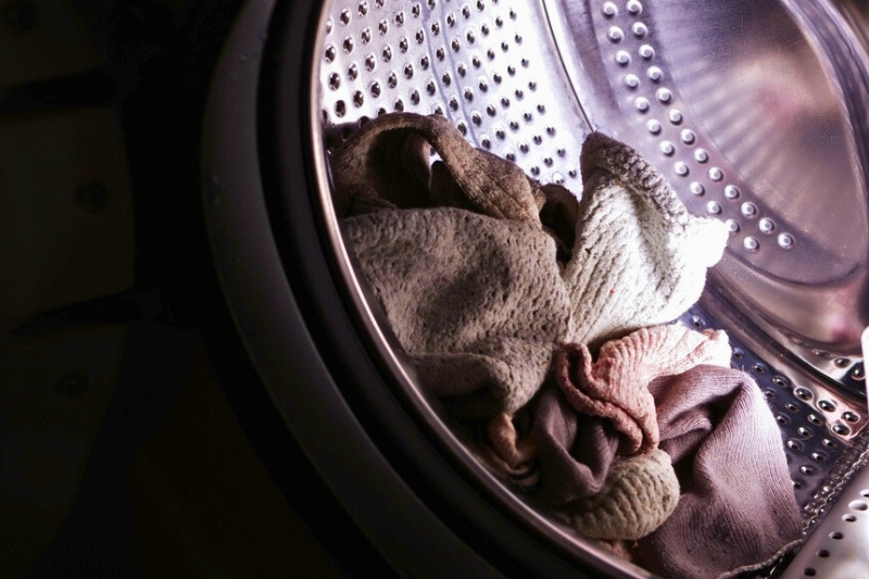 socks in the washing machine