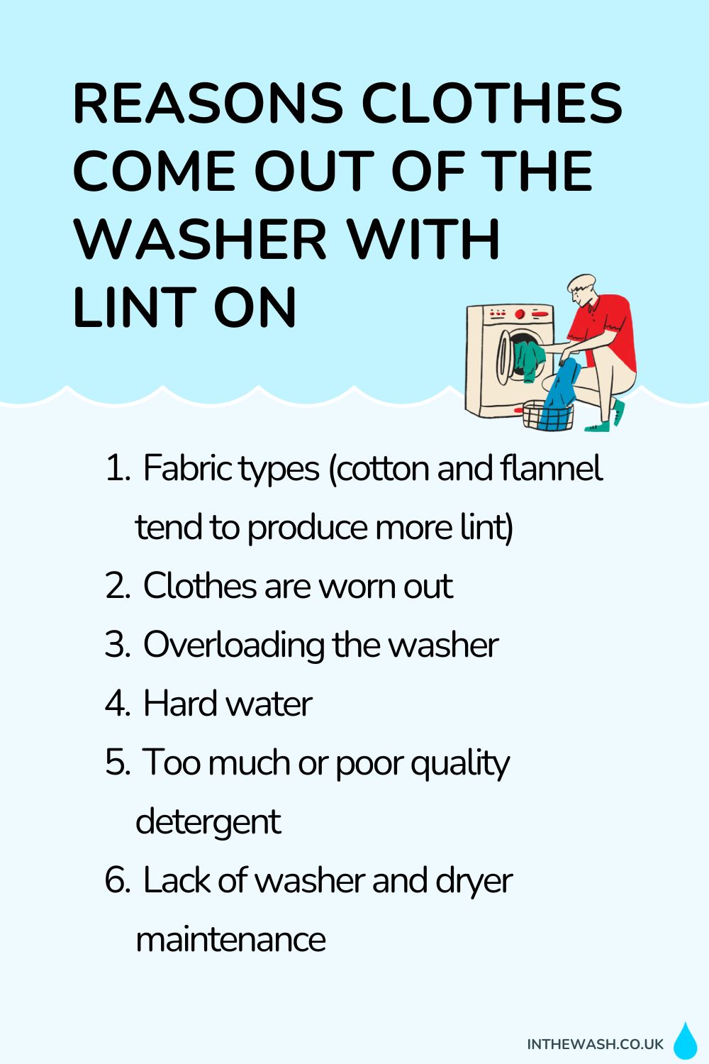 Reasons clothes come out of the washer with lint on