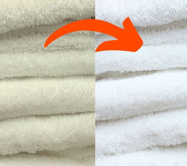 Whitening towels before and after