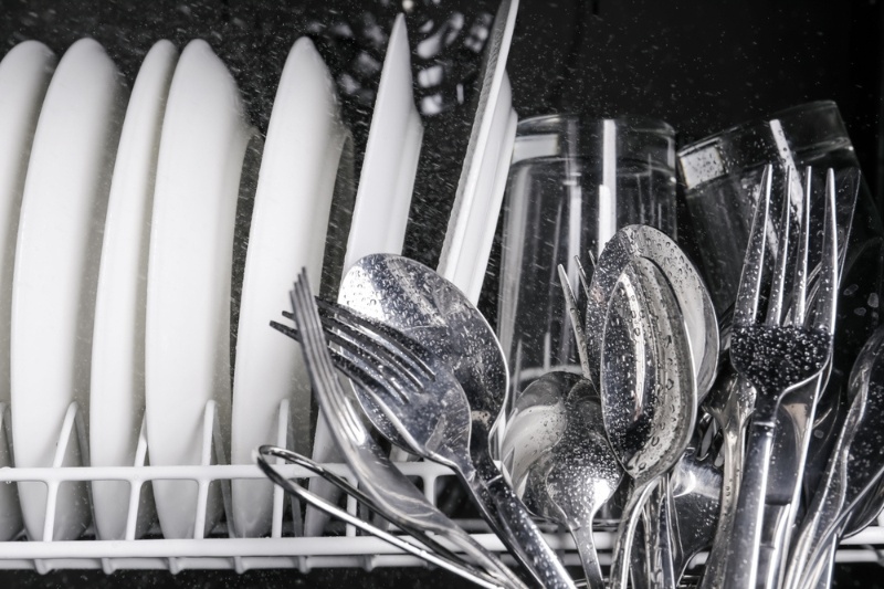 dishes inside the dishwasher