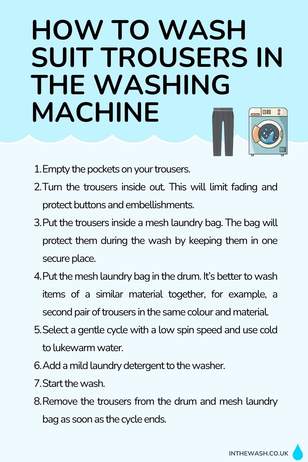 How to wash suit trousers in the washing machine